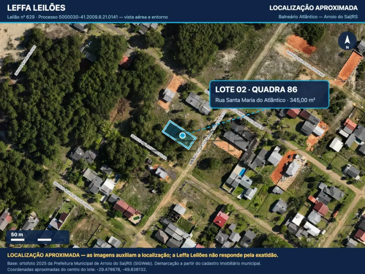 Um terreno urbano, sem benfeitorias, situado no lugar denominado balneário atlântico, na cidade de arroio do sal/rs